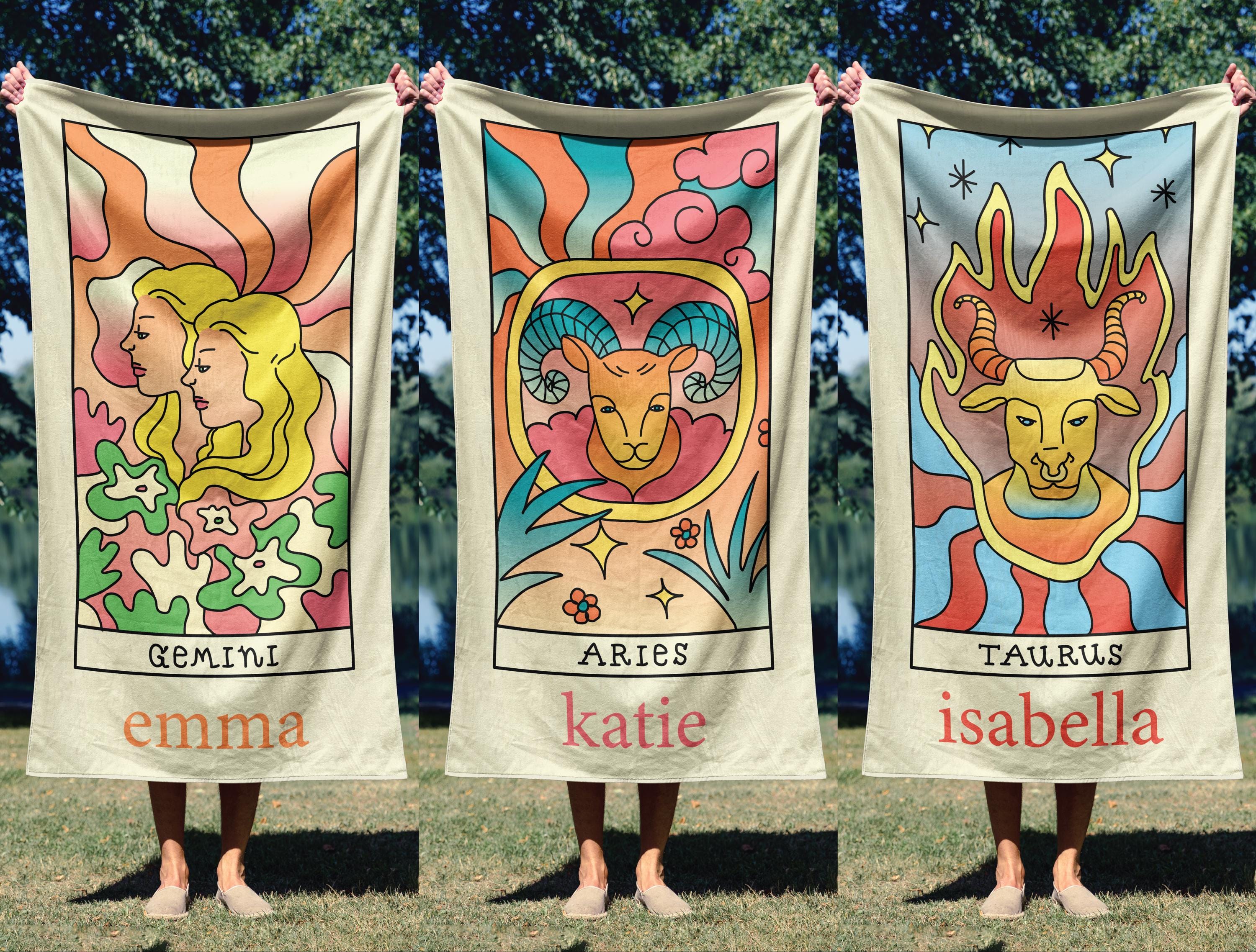 Custom Zodiac Beach Towel: Personalized Horoscope Gift