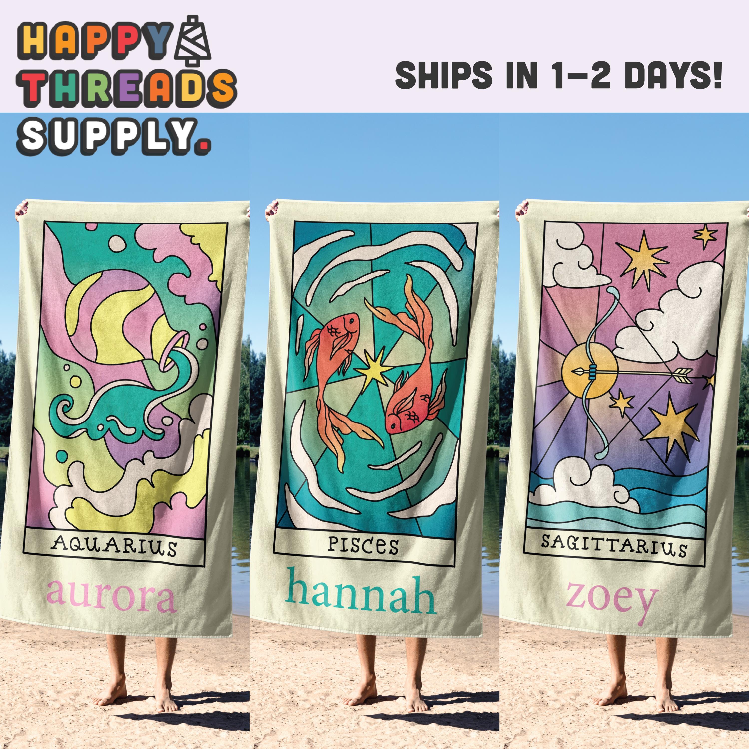 Custom Zodiac Beach Towel: Personalized Horoscope Gift