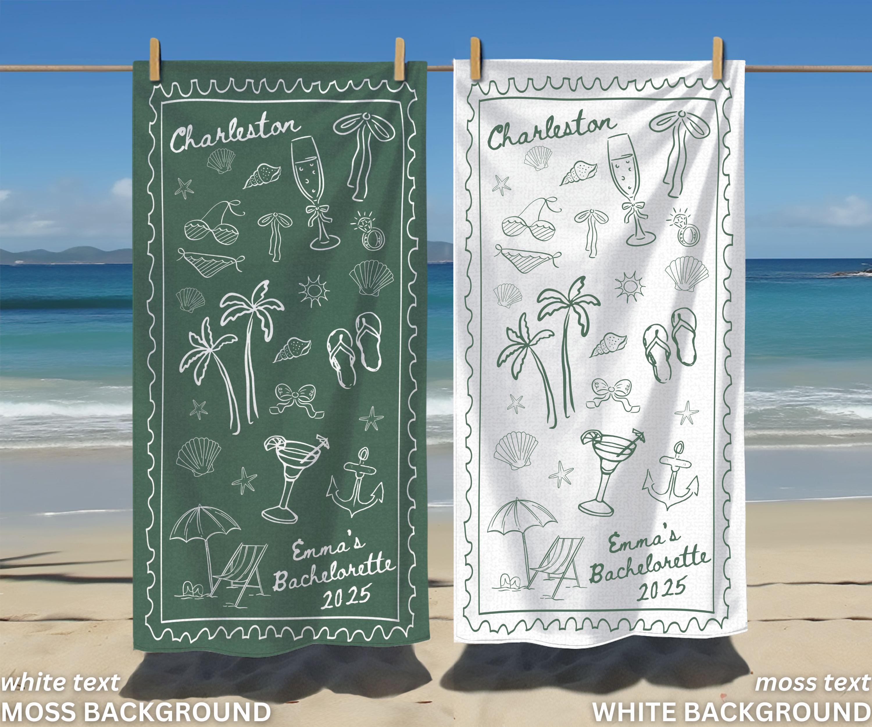 Bachelorette Beach Towel, Custom Bachelorette Towel, Beach Bachelorette Party Gifts, Matching Bridesmaid Towels, Bridesmaid Proposal Gifts