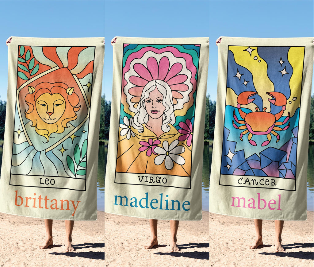 Custom Zodiac Beach Towel: Personalized Horoscope Gift
