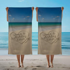 Personalized Mr And Mrs Beach Towel, Custom Honeymoon Towel,  Wifey & Hubby Newlywed Gift, Custom Honeymoon Gifts - Set Of Two Towels