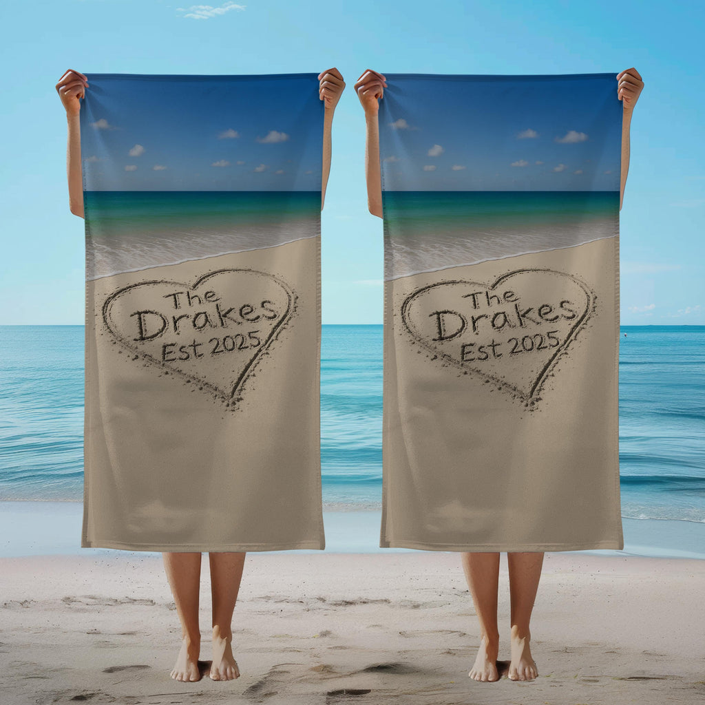 Personalized Mr And Mrs Beach Towel, Custom Honeymoon Towel,  Wifey & Hubby Newlywed Gift, Custom Honeymoon Gifts - Set Of Two Towels