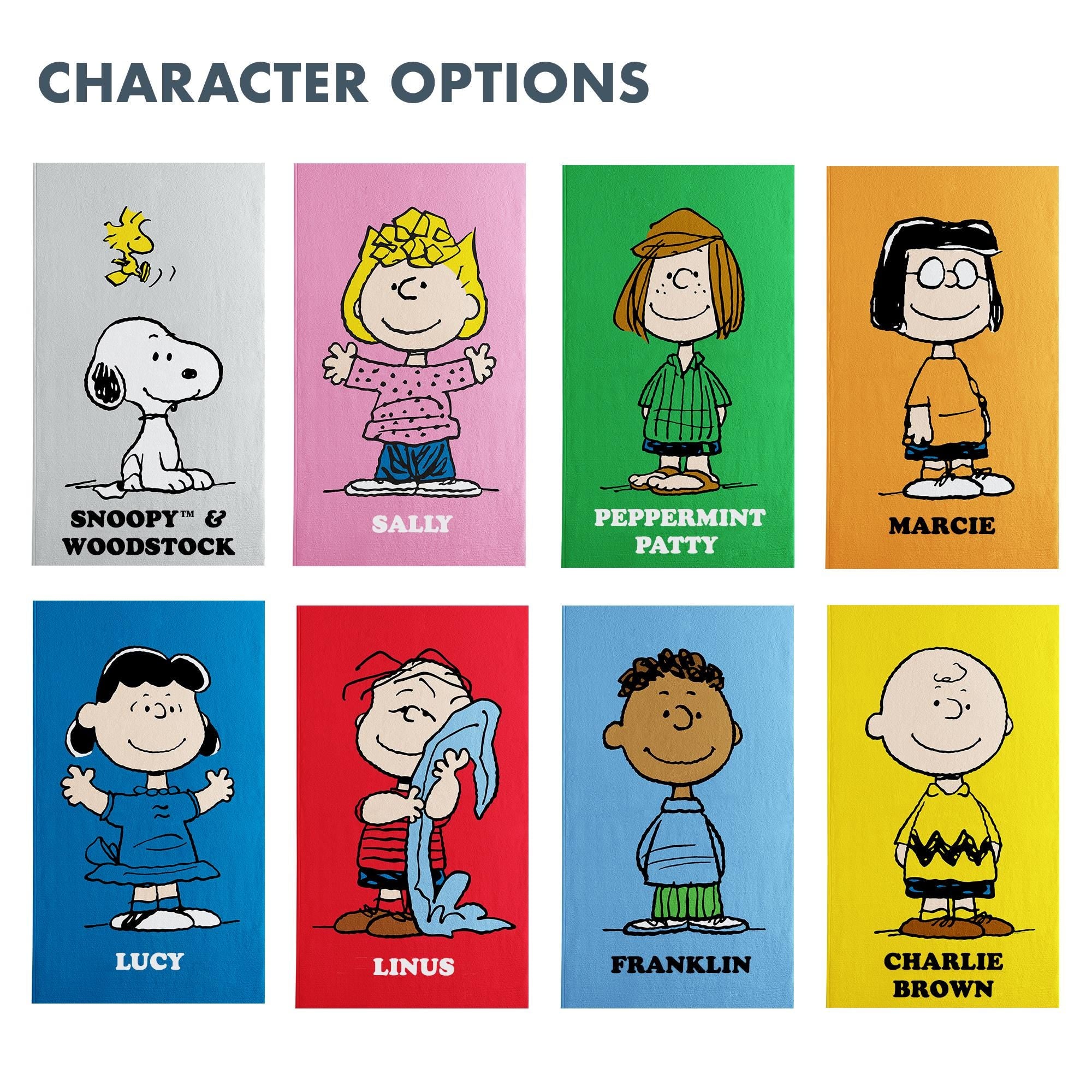 Personalized Peanuts® Beach Towel - Snoopytm Beach Towel - Custom Peanuts® Gang Towel - Choose From 2 Sizes - 8 Peanuts Characters Available