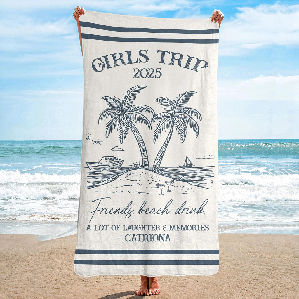 Girls Trip 2026, Personalized Quick-dry Beach Towel, Summer Vacation Gift, Bridesmaid Favor, Bridesmaid Gift, Travel Towel, Beach Towel