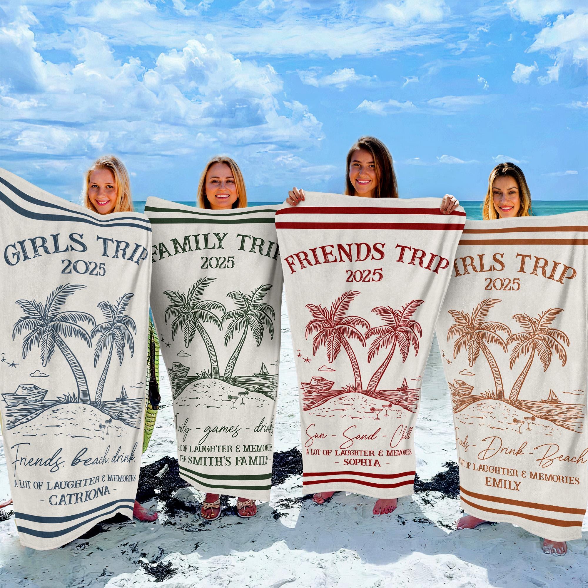 Girls Trip 2026, Personalized Quick-dry Beach Towel, Summer Vacation Gift, Bridesmaid Favor, Bridesmaid Gift, Travel Towel, Beach Towel