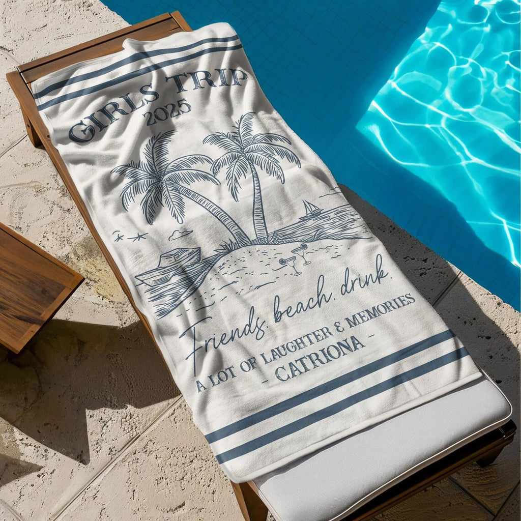 Girls Trip 2026, Personalized Quick-dry Beach Towel, Summer Vacation Gift, Bridesmaid Favor, Bridesmaid Gift, Travel Towel, Beach Towel