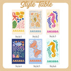 Marine Animal Personalized Beach Towel, Custom Name Towel For Baby/kids, Preppy Girls Pool Towel, Kids Xmas Gift, Beach Party Essentials