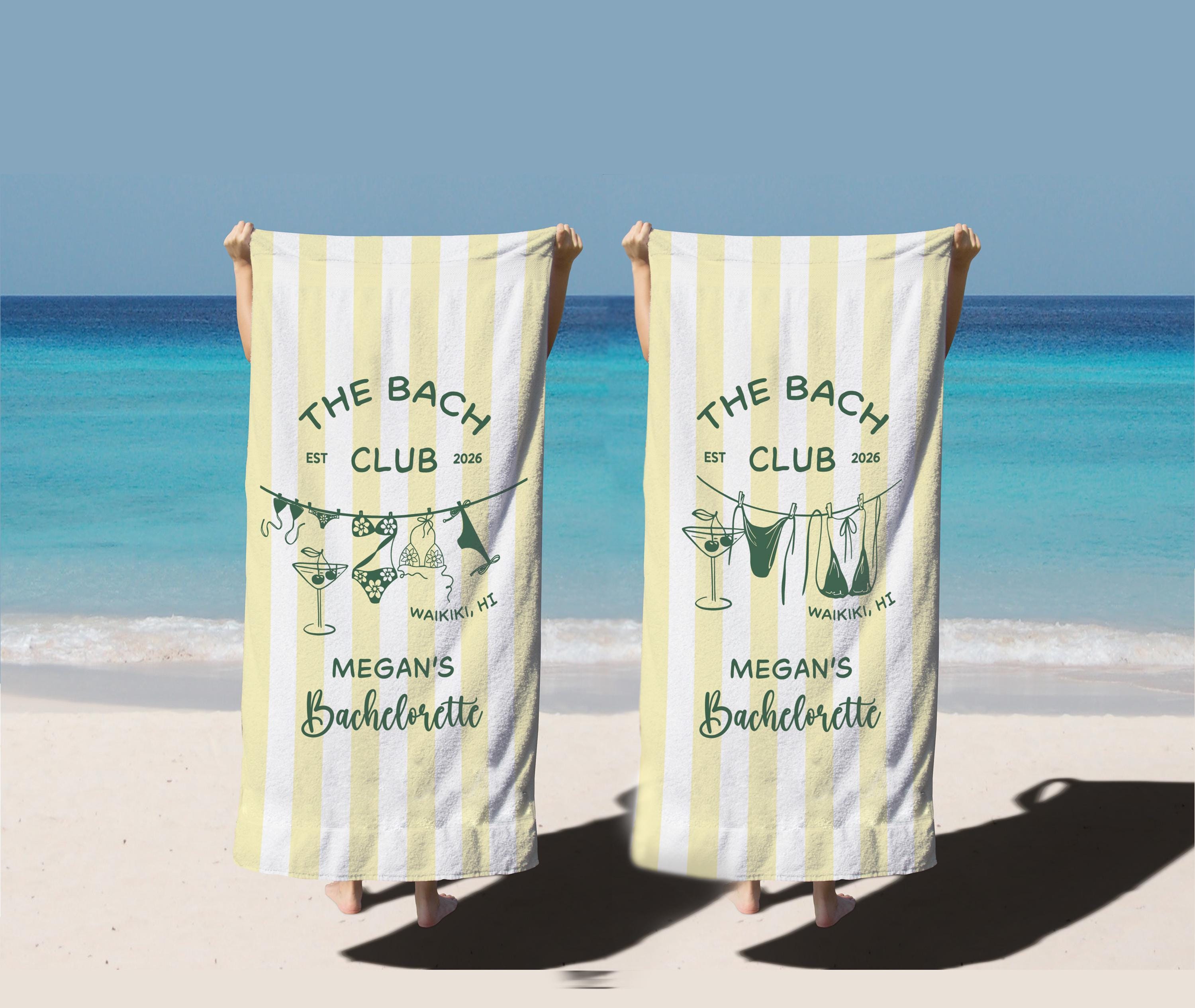 Personalized Bachelorette Beach Towel, Custom Bride Squad Pool Towel, Bridal Party Gift, Last Toast On The Coast Girls Trip
