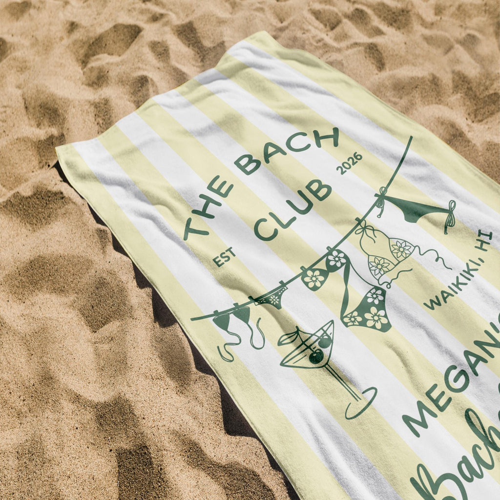 Personalized Bachelorette Beach Towel, Custom Bride Squad Pool Towel, Bridal Party Gift, Last Toast On The Coast Girls Trip