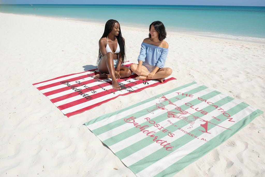 Personalized Bachelorette Beach Towel, Custom Bride Squad Pool Towel, Bridal Party Gift, Last Toast On The Coast Girls Trip