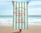 Personalized Bachelorette Beach Towel, Custom Bride Squad Pool Towel, Bridal Party Gift, Last Toast On The Coast Girls Trip