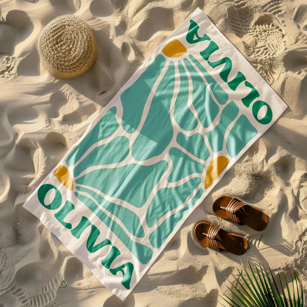 Retro Flower Personalized Beach Towel,durable Towel For Beach Days,pool Trips And Bachelorette Party Favors,perfect Gift For Her&kids