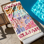 Retro Flower Personalized Beach Towel,durable Towel For Beach Days,pool Trips And Bachelorette Party Favors,perfect Gift For Her&kids