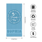 Personalized Friends Trip Beach Towel,custom Name & Year Beach Towel,striped Beach Towel, Girls Trip Gift,summer Beach Vacation Gift