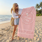 Personalized Friends Trip Beach Towel,custom Name & Year Beach Towel,striped Beach Towel, Girls Trip Gift,summer Beach Vacation Gift