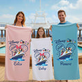Personalized Disney Cruise 2026 Beach Towel: Custom Mickey Minnie Summer Vacation Gift