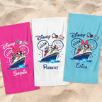 Personalized Disney Cruise 2026 Beach Towel: Custom Mickey Minnie Summer Vacation Gift