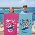 Personalized Disney Cruise 2026 Beach Towel: Custom Mickey Minnie Summer Vacation Gift