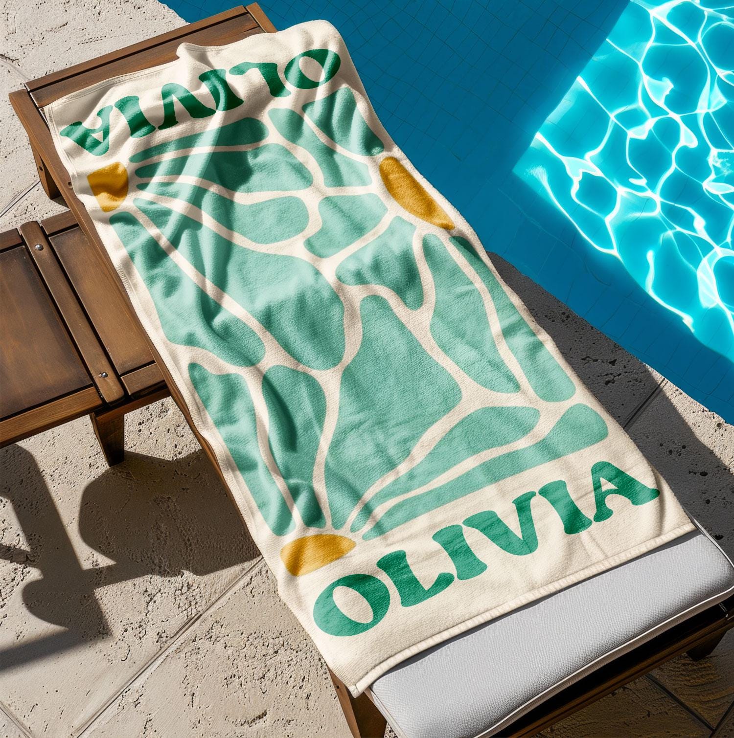 Retro Flower Personalized Beach Towel,durable Towel For Beach Days,pool Trips And Bachelorette Party Favors,perfect Gift For Her&kids