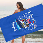 Personalized Disney Cruise 2026 Beach Towel: Custom Mickey Minnie Summer Vacation Gift