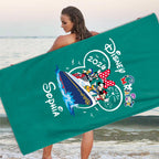 Personalized Disney Cruise 2026 Beach Towel: Custom Mickey Minnie Summer Vacation Gift