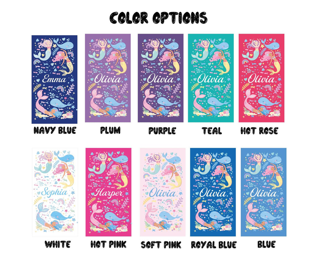 Mermaid Personalized Beach Towel, Mermaid Party Favors, Custom Beach Towel, Mermaid Birthday Gift For Kids