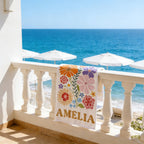 Retro Flower Personalized Beach Towel,durable Towel For Beach Days,pool Trips And Bachelorette Party Favors,perfect Gift For Her&kids