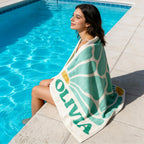 Retro Flower Personalized Beach Towel,durable Towel For Beach Days,pool Trips And Bachelorette Party Favors,perfect Gift For Her&kids