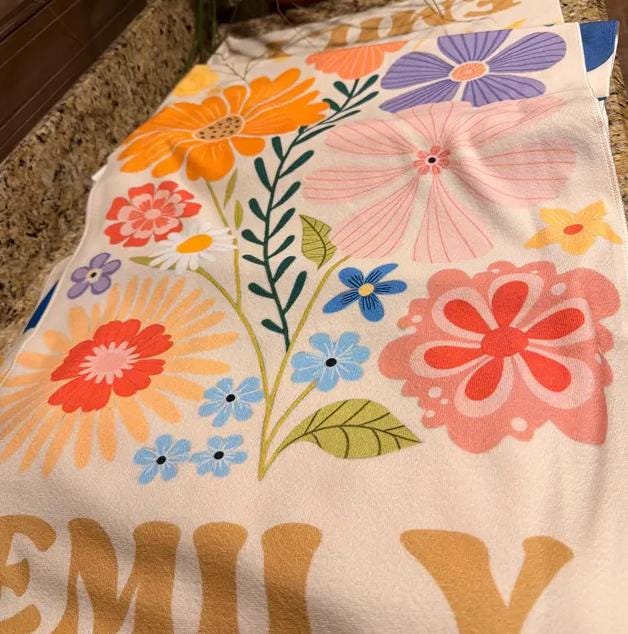 Retro Flower Personalized Beach Towel,durable Towel For Beach Days,pool Trips And Bachelorette Party Favors,perfect Gift For Her&kids