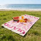 Retro Flower Personalized Beach Towel,durable Towel For Beach Days,pool Trips And Bachelorette Party Favors,perfect Gift For Her&kids