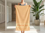 Personalized Beach Towel, Custom Name Pool Towel, Striped Cabana Towel, Bridesmaid Gift, Girls Trip Towel, Kids Beach Towel