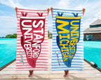 Personalized College Pennant Beach Towel, School Banner School Spirit Beach Towel, High School Graduation Gift, University Graduation Gift