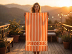 Personalized Beach Towel, Custom Name Pool Towel, Striped Cabana Towel, Bridesmaid Gift, Girls Trip Towel, Kids Beach Towel