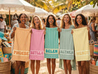 Personalized Beach Towel, Custom Name Pool Towel, Striped Cabana Towel, Bridesmaid Gift, Girls Trip Towel, Kids Beach Towel